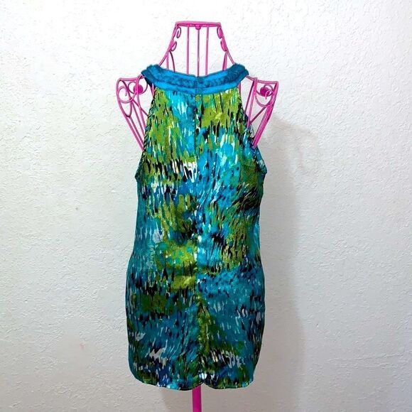 New Directions green and blue flowy blouse size medium - Picture 4 of 16